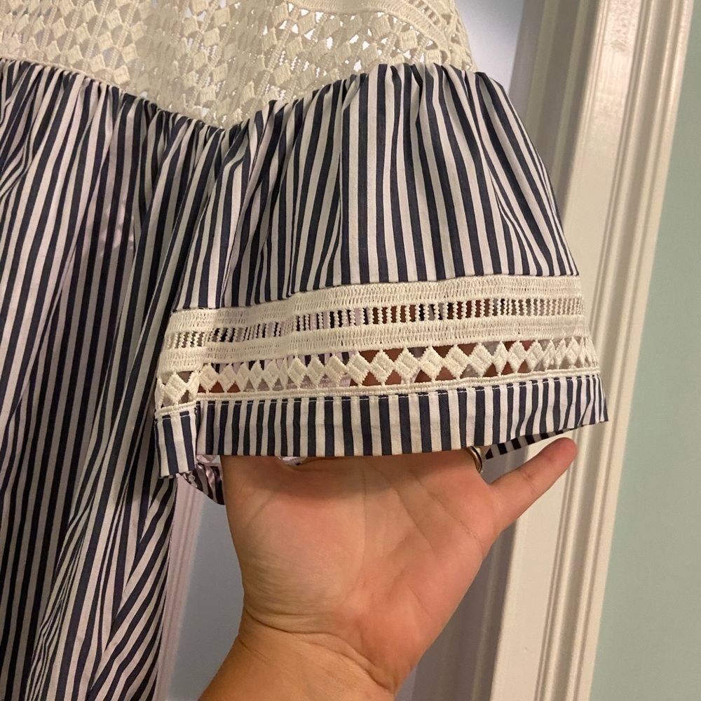 SCOTCH And Soda Crochet Stripe Bell Sleeve Top - Picture 5 of 10